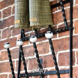 Black Wall Mounted 6 Pair Welly Boot Rack