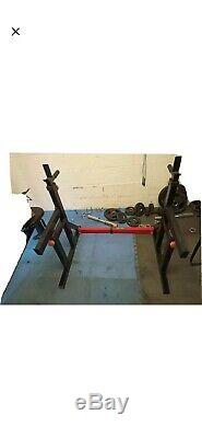Bodymax Barbell Squat Rack, dip bars and wall mounted pulley