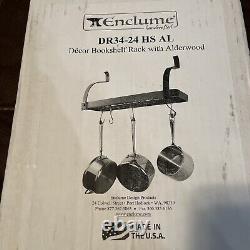 Bookshelf Rack W Alder wood Handcrafted Wall Mounted Pot Rack by Enclume New
