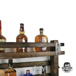 Bourbon Barrel Drinks Rack Liquor Cabinet Whiskey Shelf Wine Bar
