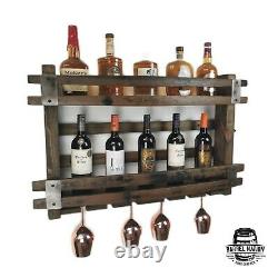 Bourbon Barrel Drinks Rack Liquor Cabinet Whiskey Shelf Wine Bar