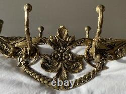 Brass Decorative Hat & Coat Wallmounted Rack With Mirror