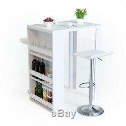 Breakfast Bar Table Small Dining Wine Storage Rack Kitchen Coffee Brunch Counter