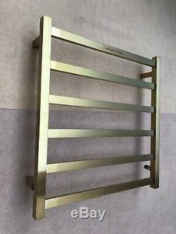 Brushed Brass Gold Heated 304 s/steel Towel Rack 6 Bars hard wired AU standard