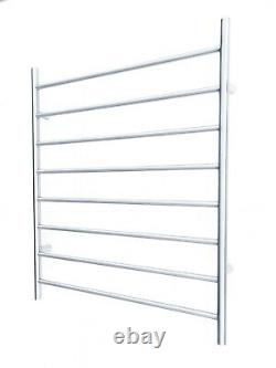 Brushed Chrome silver Non Heated Towel Rail rack ladder round 850mm wide 8 bar