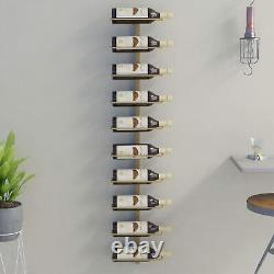 CIADAZ Wall-mounted Rack for 10 Bottles Metal, Bottle Storage Rack, F1N5