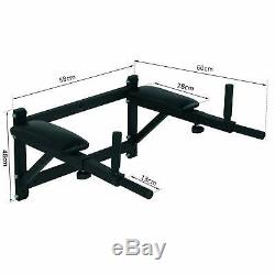 Chin-up Dip Rack Station Steel Wall Mounted Home Gym Fitness Exercise Equipment