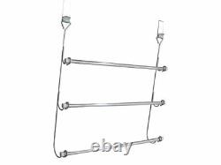 Chrome Plated 3 Tier Over Door Towel Rail Hanger Holder Tidy Stand Rack Airer