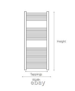 Chrome Square Straight 600 x 1200 Heated Towel Rail Warmer Radiator Rad 22mm