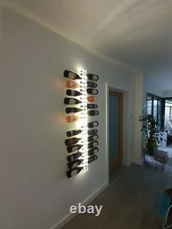 Clear acrylic wine rack wall mounted illuminated