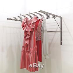 Clothes Drying Rack Stainless Steel Wall Mounted Folding Adjustable Collapsible