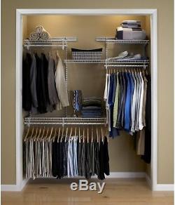 Clothes Organiser System Wall Mounted Wardrobe Hanging Rack Closet Garment Rail