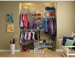 Clothes Organiser System Wall Mounted Wardrobe Hanging Rack Closet Garment Rail