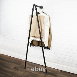 Clothes Rail Heavy Duty Coat Stand Rack Wall Mounted Split Raw Steel Metal