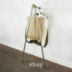 Clothes Rail Heavy Duty Split Coat Stand Rack Wall Mounted Silver & Brass Metal
