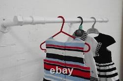 Clothes Rail Rack White Heavy Duty Industrial Metal Steel Pipe Style Wall Mount