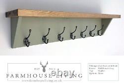 Coat Hook Rack with Shelf Wall Mounted Handmade to Order Farrow & Ball