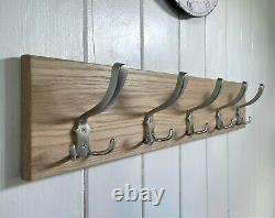 Coat Rack Solid Oak Wooden Handmade Zinc Alloy Satin / Brushed Triple Hooks