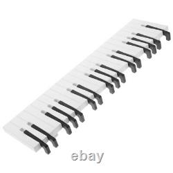 Coat Rack Wall Mounted Piano Keys Multi Hook Modern Space-Saving Hanger (Black)