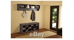 Coat Rack Wall Mounted With Shelf Hanger Enterway With Hooks Cubby Storage Wood