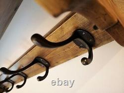 Coat Rack with Shelf Hand Made Reclaimed Pine Vintage Coat Hooks Wooden