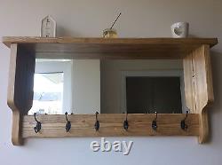 Coat rack with shelf & mirror