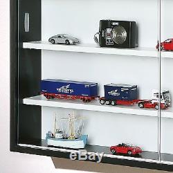 Collectors Wall Mounted Glass Display Cabinet Organizer Rack Modern Design NEW