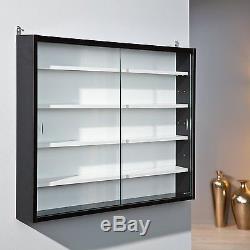Collectors Wall Mounted Glass Display Cabinet Organizer Rack Modern Design NEW