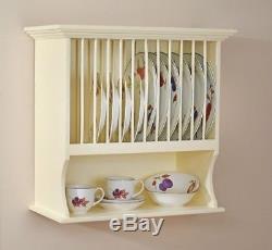 Country Kitchen Plate Rack Holder & Dish Cup Bowl Shelf Unit Wall Mounted NEW