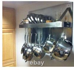 Cuisinart 36 Stainless Wall Mount Kitchen Pot Pan Utensils Rack Cookware Hanger