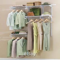 Deep Closet Shelves Double Hanging Rods Wall Mount Rack 48 x 36-72 Storage Space