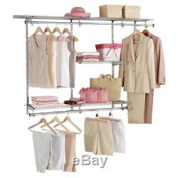 Deep Closet Shelves Double Hanging Rods Wall Mount Rack 48 x 36-72 Storage Space
