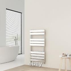 Designer Flat Panel Heated Bathroom Towel Rail Radiator Warmer Heating Chrome