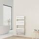 Designer Flat Panel Heated Bathroom Towel Rail Radiator Warmer Heating Chrome