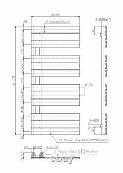 Designer Flat Panel Heated Towel Rail Radiator Bathroom Ladder Warmer Rads