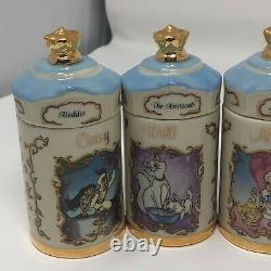 Disney Lenox Spice Canisters With Wooden display Rack