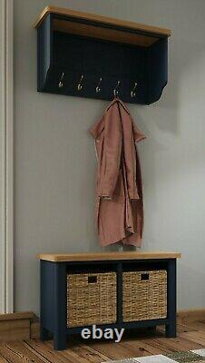 Dovedale Blue Hall Bench Top / Modern Coat Rack / Hallway Hanging Unit