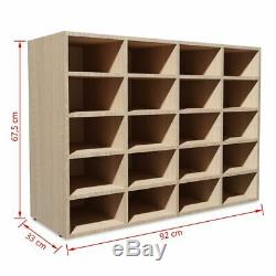 Durable 20 Pair Cube Shoe Organiser Storage Shelf Display Stand Rack Chipboard