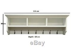Earle White Large Coat Rack / Hallway Hanging Jacket Storage / Porch Cupboard