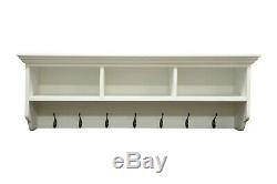Earle White Large Coat Rack / Hallway Hanging Jacket Storage / Porch Cupboard