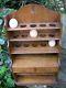 Edwardian Oak Wall Mounted Egg Rack (Holds up to 15 Eggs) with Drawers & Storage