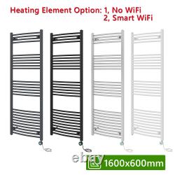 Electric Heated Towel Rail Curved Prefilled Thermo LCD Display Heating Element
