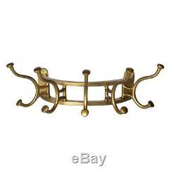 Elegant Half Moon Gold Hook Coat Rack Demilune Wall Mounted Round Brass Metal