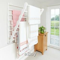 Elegant Wooden Wall Mounted Clothes Dryer Doris White Laundry Ladder By Julu