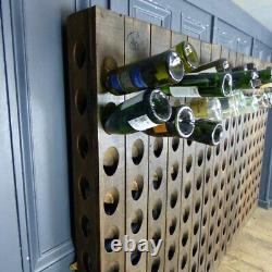 Enormous Wall Mounted Vintage Wooden Wine Champagne Rack Storage Pupitre Rwi5196
