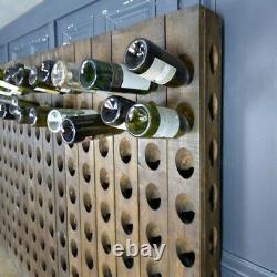Enormous Wall Mounted Vintage Wooden Wine Champagne Rack Storage Pupitre Rwi5196