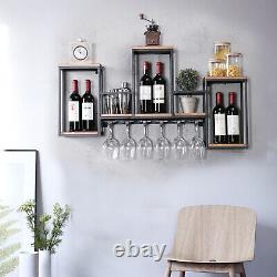 European Style Wall Mounted Metal Wine Bottle Rack Storage Display Holder Shelf