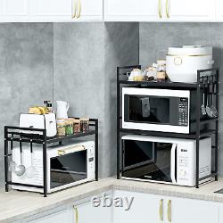 Extendable Microwave Oven Rack, Adjustable Microwave/Toaster Shelf Heavy Duty St