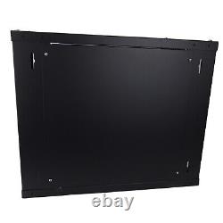 FLAT PACK Wall Mounted Data/Studio/Home Cabinet for 19 inch Rack 9U 450mm Black
