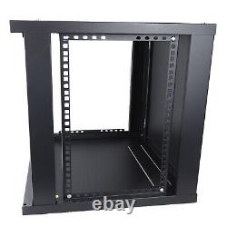 FLAT PACK Wall Mounted Data/Studio/Home Cabinet for 19 inch Rack 9U 450mm Black
